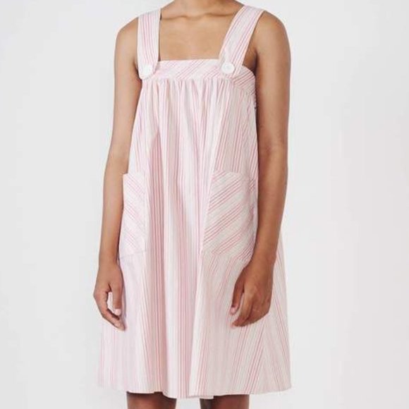 Bird Brooklyn Beatrice Pink Striped Jumpsuit Dress size XS- New - Picture 2 of 15